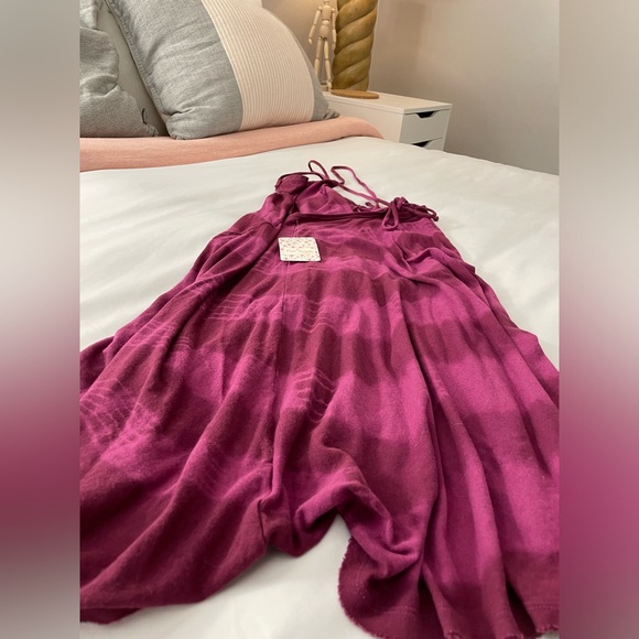 Free People We The Free Tie Dye Wine Colored Sun Dress - Picture 10 of 14